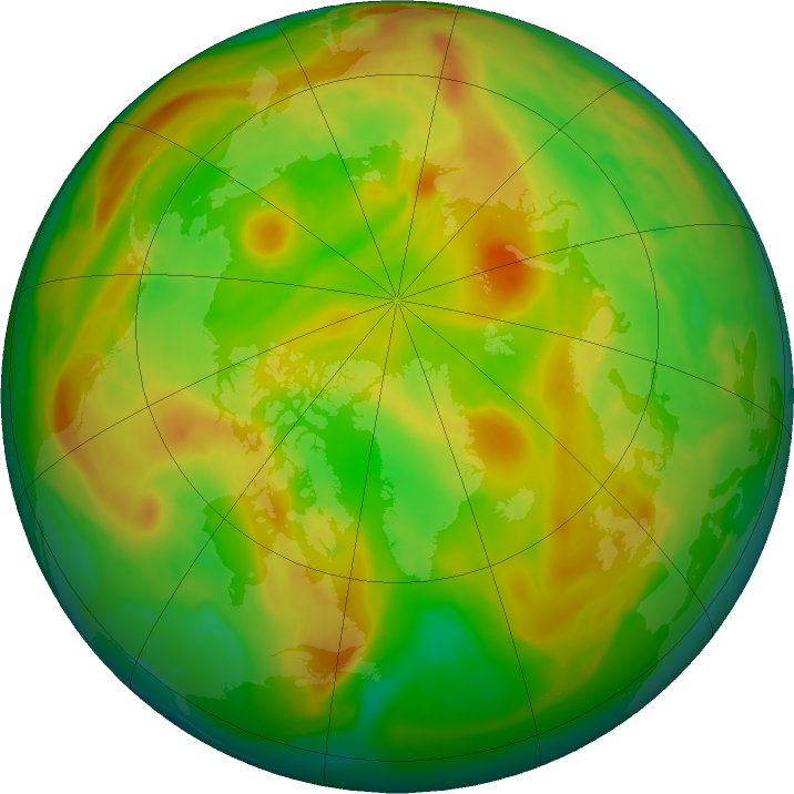 Arctic ozone map for 16 June 2024